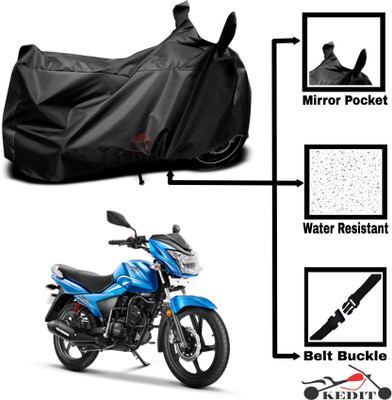 KEDIT Two Wheeler Cover for TVS(Victor GLX, Black)