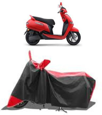Mdstar Waterproof Two Wheeler Cover for TVS(iQube, Red, Black)