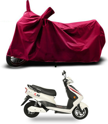 Mdstar Waterproof Two Wheeler Cover for Okinawa(R30 electric scooter, Maroon)
