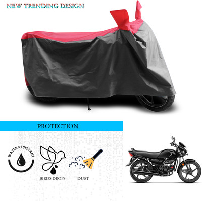 ANTHUB Waterproof Two Wheeler Cover for Hero(HF, Grey, Red)