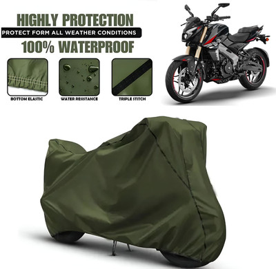OliverX Waterproof Two Wheeler Cover for Bajaj(Pulsar 125, Green, Black)