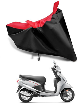KEDIT Two Wheeler Cover for Hero(Pleasure Plus, Red, Black)