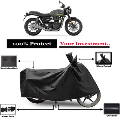 Amexride Two Wheeler Cover for Triumph(Speed Twin BS6, Black)