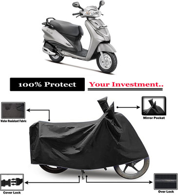 Amexride Two Wheeler Cover for Hero(Duet VX 110CC, Black)