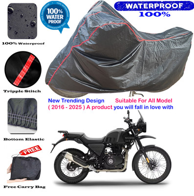 OliverX Waterproof Two Wheeler Cover for Royal Enfield(Himalayan, Black, Red)