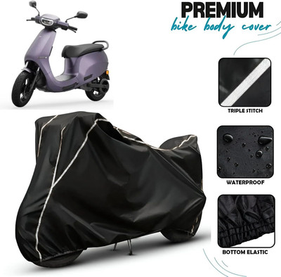 Starvin Waterproof Two Wheeler Cover for Ola(Scooty, Black, White)