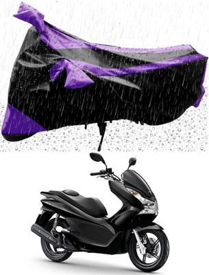 MMSSTAR Waterproof Two Wheeler Cover for Honda(PCX 125, Purple, Black)