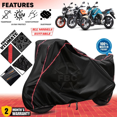 AutoGalaxy Waterproof Two Wheeler Cover for Yamaha(FZ, Black, Red)