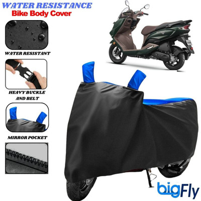 BigFly Two Wheeler Cover for Suzuki(Burgman Electric, Black, Blue)