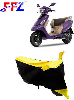 FFZ Waterproof Two Wheeler Cover for TVS(Scooty Zest 110, Black, Yellow)
