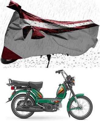 Furious3D Two Wheeler Cover for TVS(XL 100 Heavy Duty, Maroon, Silver)