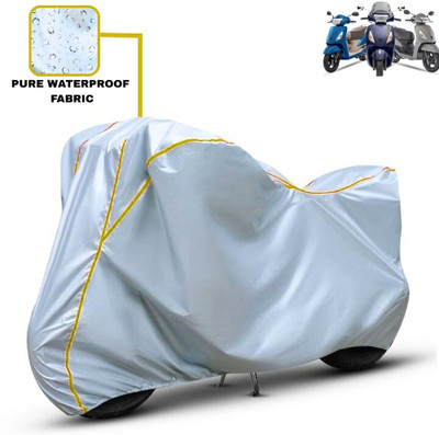 Delphinium Waterproof Two Wheeler Cover for TVS(Jupiter 125, Silver)