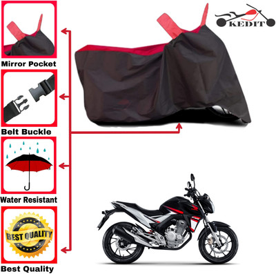 KEDIT Two Wheeler Cover for Honda(CB Trigger, Red, Black)