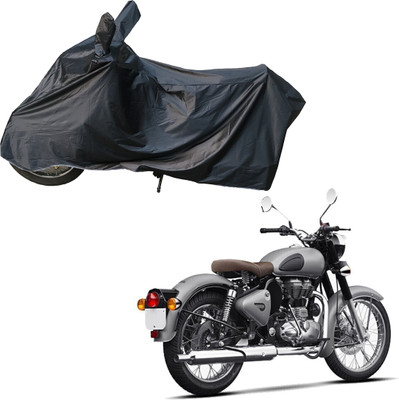 RiderShine Two Wheeler Cover for Royal Enfield(Classic 350, Black)