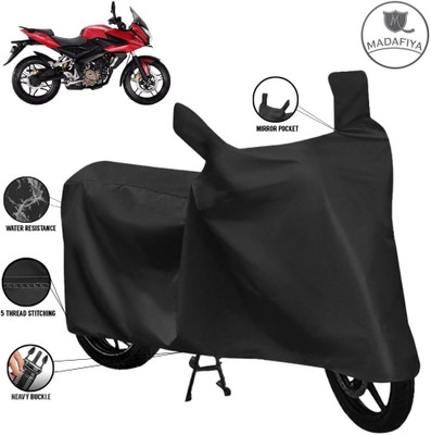 MADAFIYA Waterproof Two Wheeler Cover for Bajaj(Pulsar AS 150, Black)
