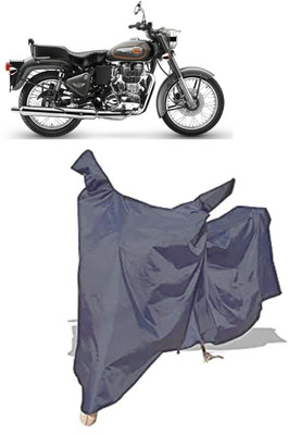 Amexride Two Wheeler Cover for Royal Enfield(Bullet 500, Grey)