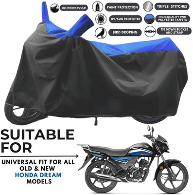 MADAFIYA Two Wheeler Cover for Honda(Dream Neo, Black, Blue)