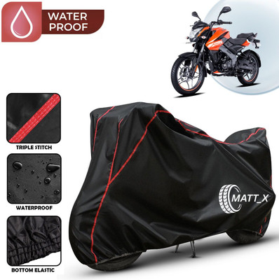 MATT_X Waterproof Two Wheeler Cover for Bajaj(Pulsar 125, Multicolor, Black, Red)