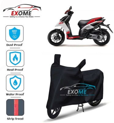 EXOME Waterproof Two Wheeler Cover for Aprilia(SR 150, Black)