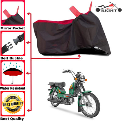 KEDIT Two Wheeler Cover for TVS(Heavy Duty Super XL, Red, Black)