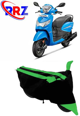 RRZ Waterproof Two Wheeler Cover for Hero(MotoCorp Pleasure Plus, Black, Green)