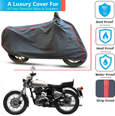 FAMEXON Waterproof Two Wheeler Cover for Royal Enfield(Classic 350, Grey)