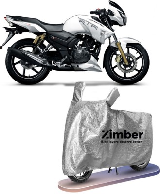 ZIMBER Waterproof Two Wheeler Cover for TVS(Apache RTR 180, Silver)