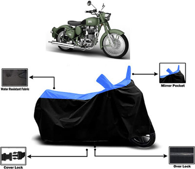 Amexride Two Wheeler Cover for Royal Enfield(Battle Green, Multicolor)