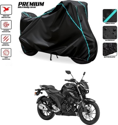 MADAFIYA Waterproof Two Wheeler Cover for Yamaha(FZ 25, Black, Blue)