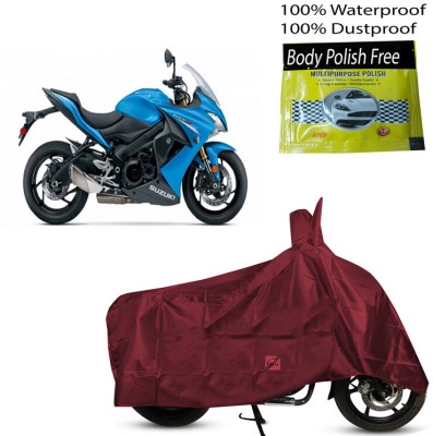 EGAL Waterproof Two Wheeler Cover for Suzuki(GSX S1000F, Maroon)