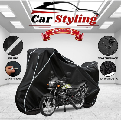Car Styling Waterproof Two Wheeler Cover for Honda(CD 110 Dream, Black, White)