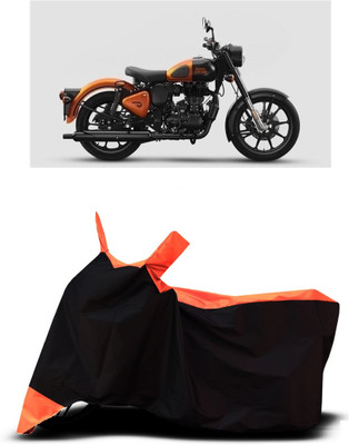VESMEI Two Wheeler Cover for Royal Enfield(Bullet 350, Orange)