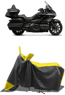 SUGASHRI Waterproof Two Wheeler Cover for Honda(Gold Wing GL1800, Yellow, Black)