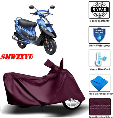 smwzxyu Waterproof Two Wheeler Cover for TVS(Scooty Pep+, Maroon)