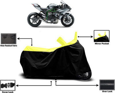 Amexride Two Wheeler Cover for Kawasaki(Ninja H2, Yellow)