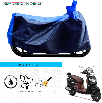 ANTHUB Waterproof Two Wheeler Cover for Hero(Pleasure Plus, Black, Blue)