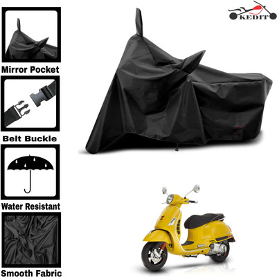 AASHTIK MART Two Wheeler Cover for Piaggio(Vespa VXL, Black)