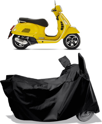 Amexride Two Wheeler Cover for Vespa(GTS Super 125 BS6, Black)