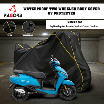 PAGORA Waterproof Two Wheeler Cover for TVS(Jupiter, Black)