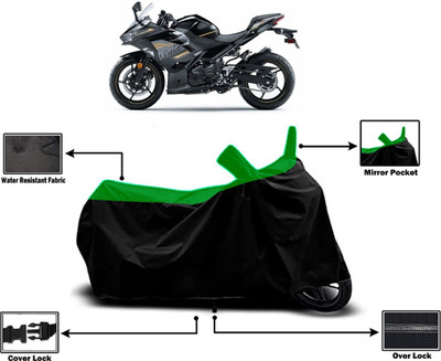 Amexride Two Wheeler Cover for Kawasaki(Ninja 650 BS6, Green)