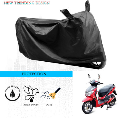 ANTHUB Waterproof Two Wheeler Cover for Hero(Electric Dash, Black)