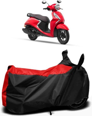 smwzxyu Waterproof Two Wheeler Cover for Yamaha(Fascino, Red)