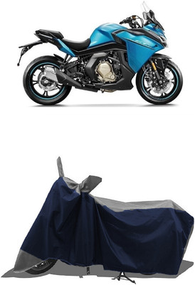 SUGASHRI Waterproof Two Wheeler Cover for CFMoto(400GT, Grey, Blue)