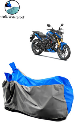 Autofly Waterproof Two Wheeler Cover for Honda(Hornet 2.0, Grey, Blue)