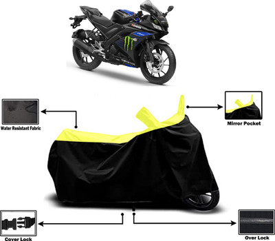 Amexride Two Wheeler Cover for Yamaha(YZF R15 V3 Moto GP Edition, Yellow)