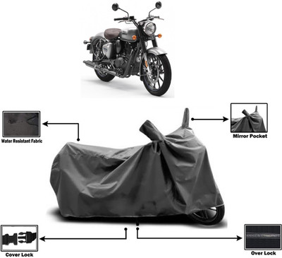 Amexride Two Wheeler Cover for Royal Enfield(Classic Gunmetal BS6, Grey)