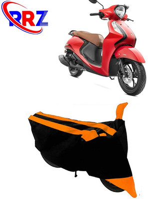 RRZ Waterproof Two Wheeler Cover for Yamaha(Fascino 125 FI, Black, Orange)