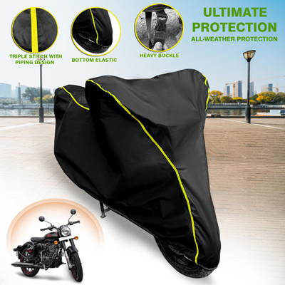 GARREGE Waterproof Two Wheeler Cover for Royal Enfield(Classic Stealth Black, Blue)