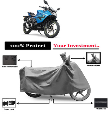 Amexride Two Wheeler Cover for Suzuki(Gixxer SF 150, Grey)