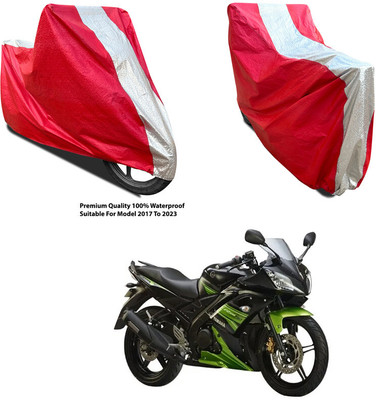 AutoGalaxy Waterproof Two Wheeler Cover for Yamaha(YZF R15 V3.0, Silver, Red)